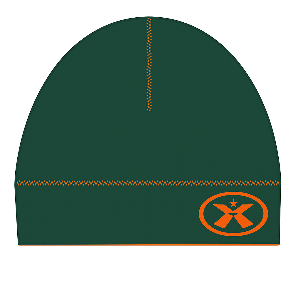 Dark Green Beanie with Orange Logo